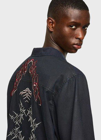 Черная кэжуал рубашка с абстрактным узором Diesel