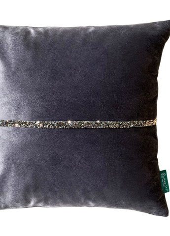 Подушка декоративная с серо-коричневыми стразами Diamond антрацитовая 40х40 см PAGOTI (256519262)