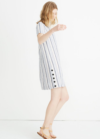 Комбинированное кэжуал платье Madewell в полоску