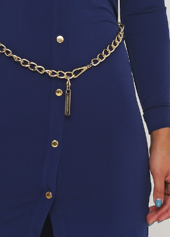 Синее деловое платье рубашка Michael Kors однотонное