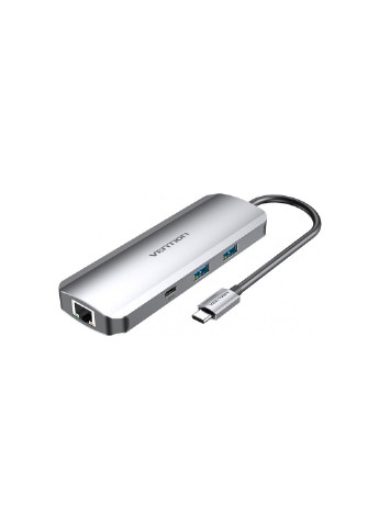 Концентратор USB3.1 Type-C --> HDMI/USB 3.0x2/RJ45/USB-C/SD/TF/TRRS 3.5mm (TOMHB) Vention (250125417)