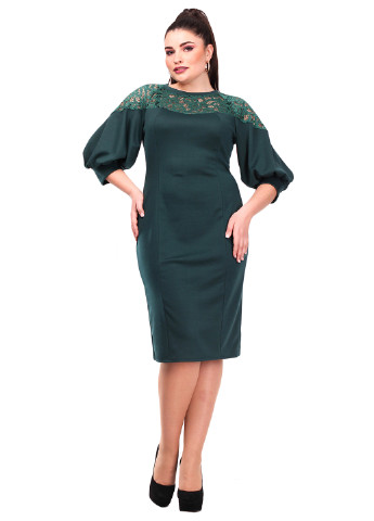 Зеленое кэжуал платье Alpama однотонное