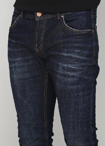 Темно-синие демисезонные зауженные джинсы Madoc