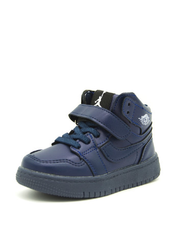Детские темно-синие осенние кэжуал ботинки с логотипом, со шнуровкой для мальчика