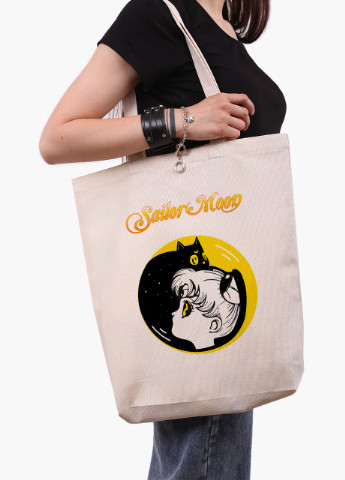 Эко сумка шоппер белая аниме Сейлор Мун (Sailor Moon) (9227-2660-WTD-1) экосумка шопер 41*39*8 см MobiPrint (215977424)