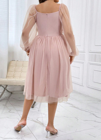 Пудрова святковий, вечірня сукня кльош SHEIN однотонна