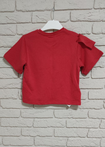 Красная летняя футболка для девочки ZY