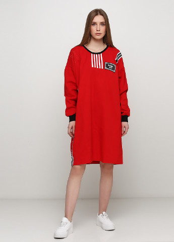 Червона кежуал сукня оверсайз Made in Italy з написами