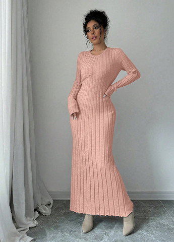 Світло-рожева кежуал сукня сукня светр SHEIN однотонна