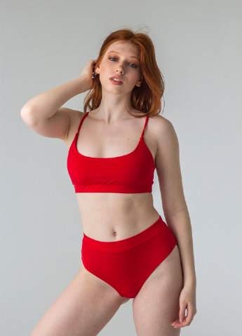 Красный летний купальник (топ, трусы) топ, раздельный Kari Shop Atelier