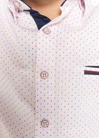 Светло-бежевая классическая рубашка с абстрактным узором Redpolo