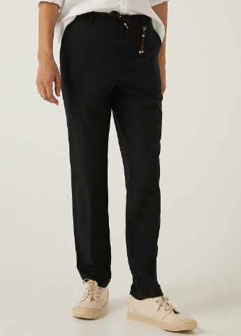 Черные кэжуал летние зауженные брюки Springfield