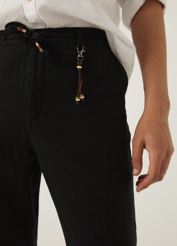 Черные кэжуал летние зауженные брюки Springfield