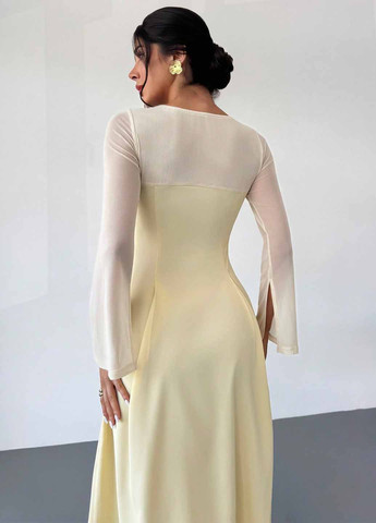 Желтое праздничный, вечернее платье SHEIN однотонное