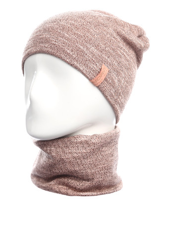 Пудровый зимний комплект (шапка, шарф-снуд) Nora