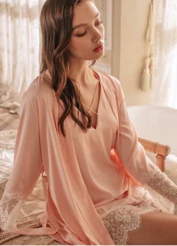 Розовый демисезонный комплект домашний женский 2 в 1 hot stuff, розовый Berni Fashion 55311
