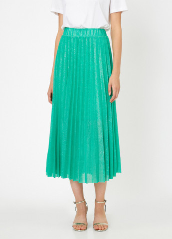 Зеленая кэжуал однотонная юбка KOTON плиссе