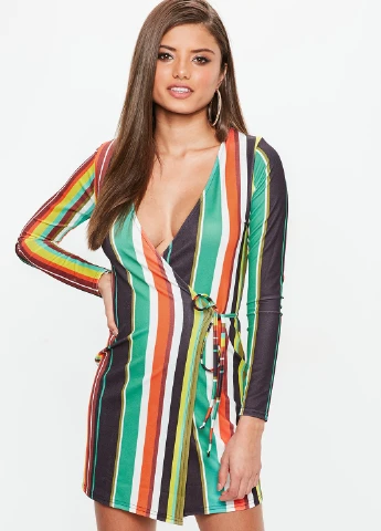 Комбинированное кэжуал платье Missguided в полоску