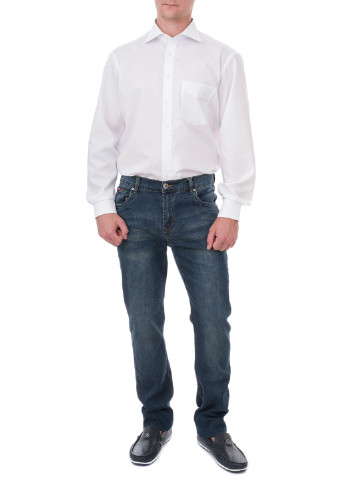 Белая классическая рубашка однотонная Olymp с длинным рукавом