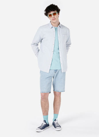 Светло-голубой кэжуал рубашка однотонная Colin's