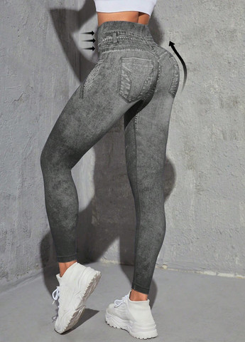 Серые демисезонные леггинсы SHEIN