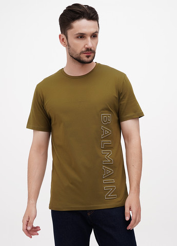 Хаки (оливковая) футболка Balmain