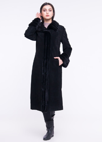 Черное демисезонное Пальто замшевое Ermellino
