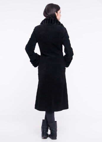 Черное демисезонное Пальто замшевое Ermellino
