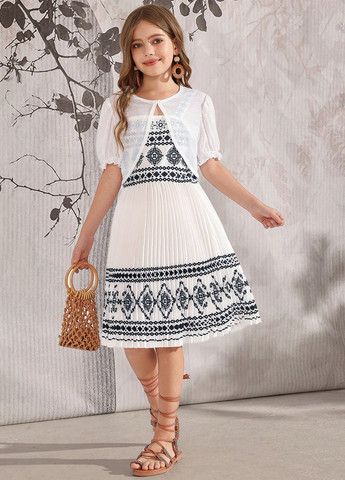 Белый летний комплект (болеро, платье) SHEIN