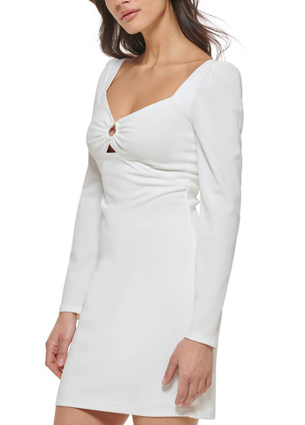 Белое кэжуал платье силуэтная Guess однотонное