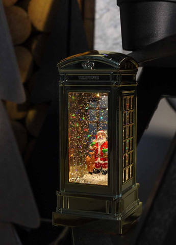 Ліхтар Телефонна будка із Сантою, 21х9,5 см Flame (366725832)