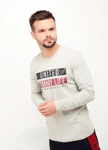 Лонгслів Tommy Life сірий повсякденні