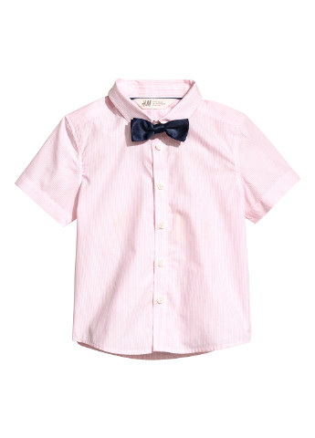 Розовая классическая рубашка в полоску H&M