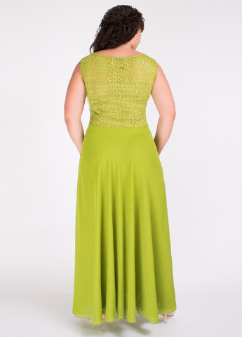 Светло-зеленое кэжуал платье клеш Adelin Fostayn однотонное