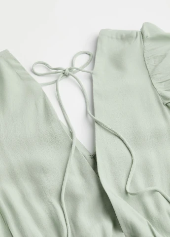 Зеленое кэжуал платье H&M однотонное