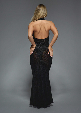 Чорна святковий, вечірня сукня з відкритими плечима, футляр SHEIN леопардовий