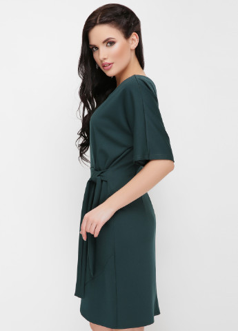 Темно-зеленое кэжуал платье Fashion Up однотонное