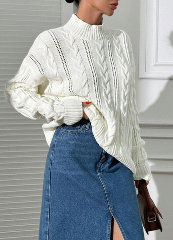 Белый демисезонный свитер джемпер SHEIN