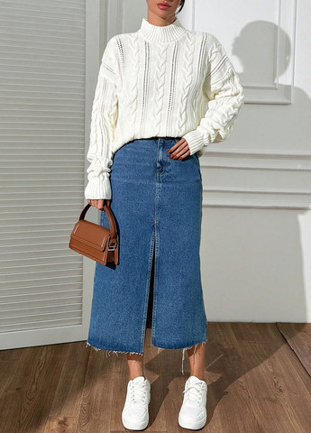 Белый демисезонный свитер джемпер SHEIN