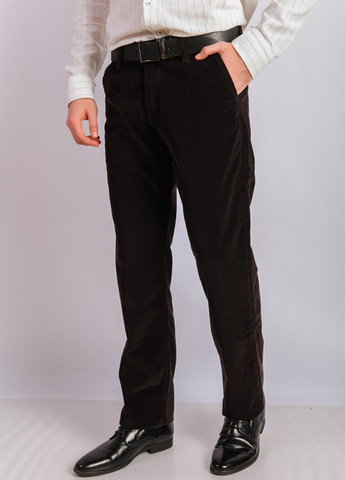 Темно-коричневые классические демисезонные прямые брюки Time of Style