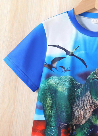 Комбінований літній костюм (футболка, шорти) з шортами SHEIN