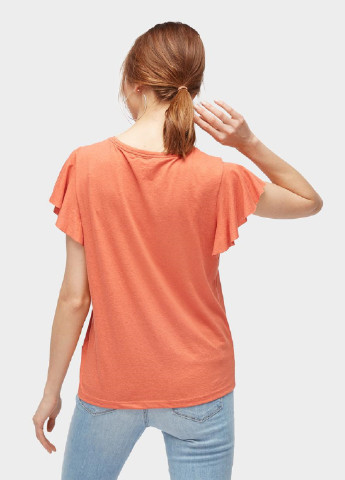 Оранжевая летняя футболка Tom Tailor