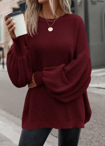 Бордовый демисезонный джемпер джемпер SHEIN