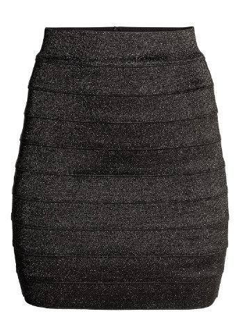 Черная кэжуал меланж юбка H&M карандаш