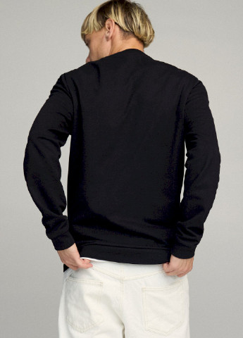 Чорний свитшот мужской basic /no flis/ YAPPI малюнок (254557662)