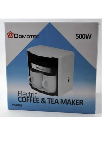 Электрическая кофеварка MS0706 с двумя чашками по 150 мл Domotec (254091194)