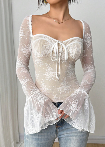 Молочная блуза SHEIN