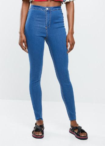 Голубые демисезонные скинни джинсы Missguided