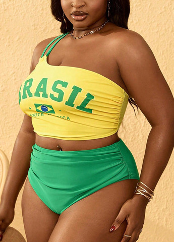 Комбінований літній купальник (ліф, трусики) топ, роздільний SHEIN