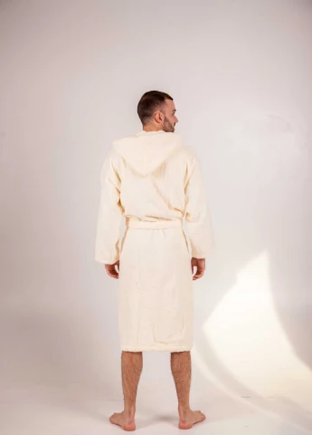 Халат махровий Bella, MicroCotton, однокольоровий, кремовий, розмір XXXL (3800980992763) Bulgaria-Tex (251707703)